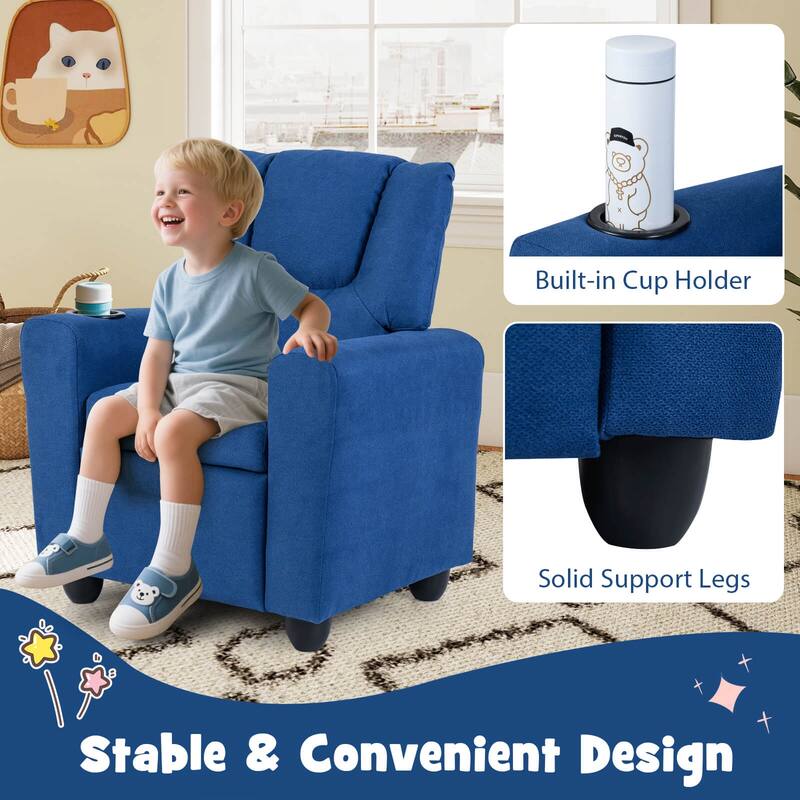 Costway Kids Recliner with Cup Holder with Adjustable Backrest &