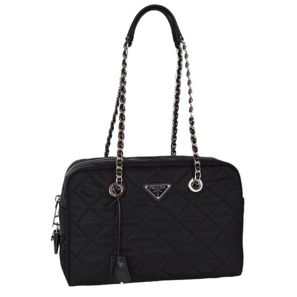 prada black tessuto shoulder bag