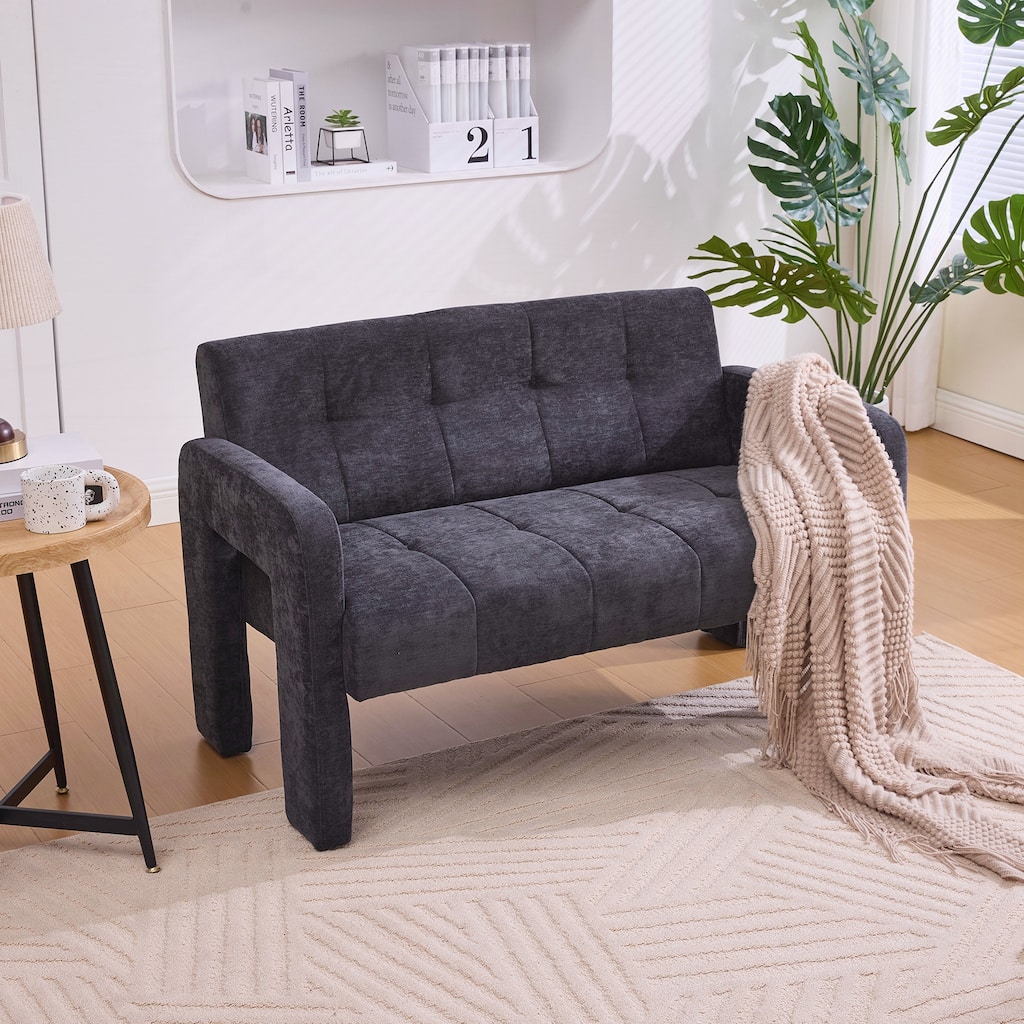 Modern Double Armchair Living Room & Bedroom Compact Upholstered Sofa Leisure Sofa