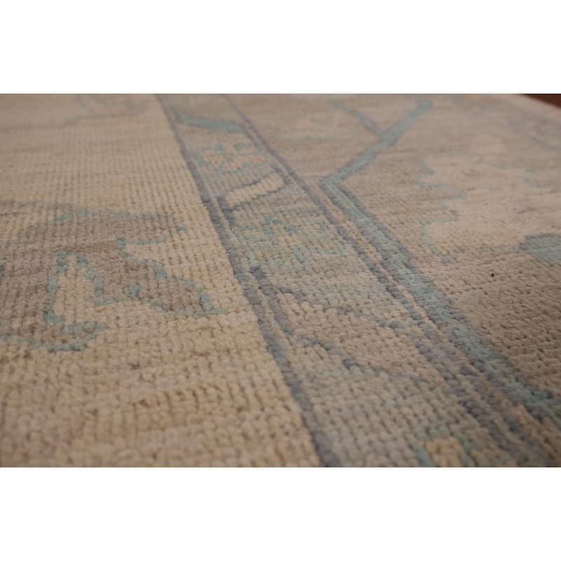 Vegetable Dye Oushak Area Rug Hand-Knotted Floral Wool Carpet - 8'1" x 10'0"