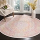 preview thumbnail 13 of 15, SAFAVIEH Windsor Kaho Shabby Chic Cotton/ Polyester Distressed Rug 6' Round - Grey/Gold - Round