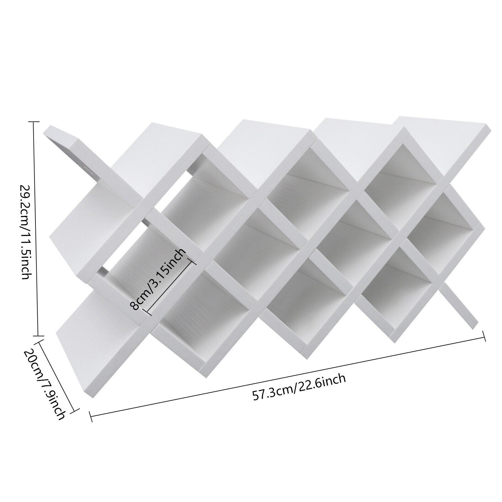 Wall Mount Insert Display Wooden Storage Holder White