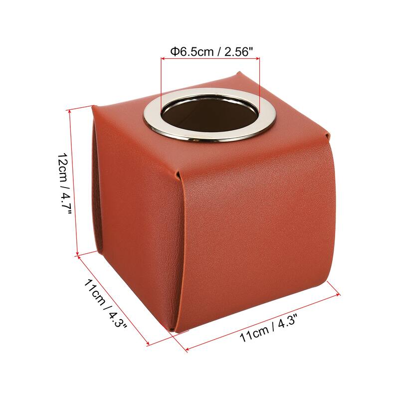 Tissue Box Cover, PU Leather Square Decorative Napkin Paper Towel Dispenser Holder for Countertop Home Office Car