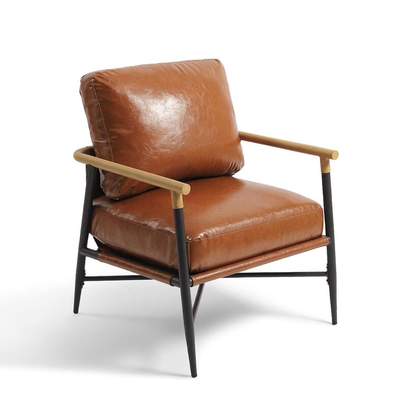 Anis 27'' W Vegan Leather/ Chenille Metal X Base Accent Chair Set of 2