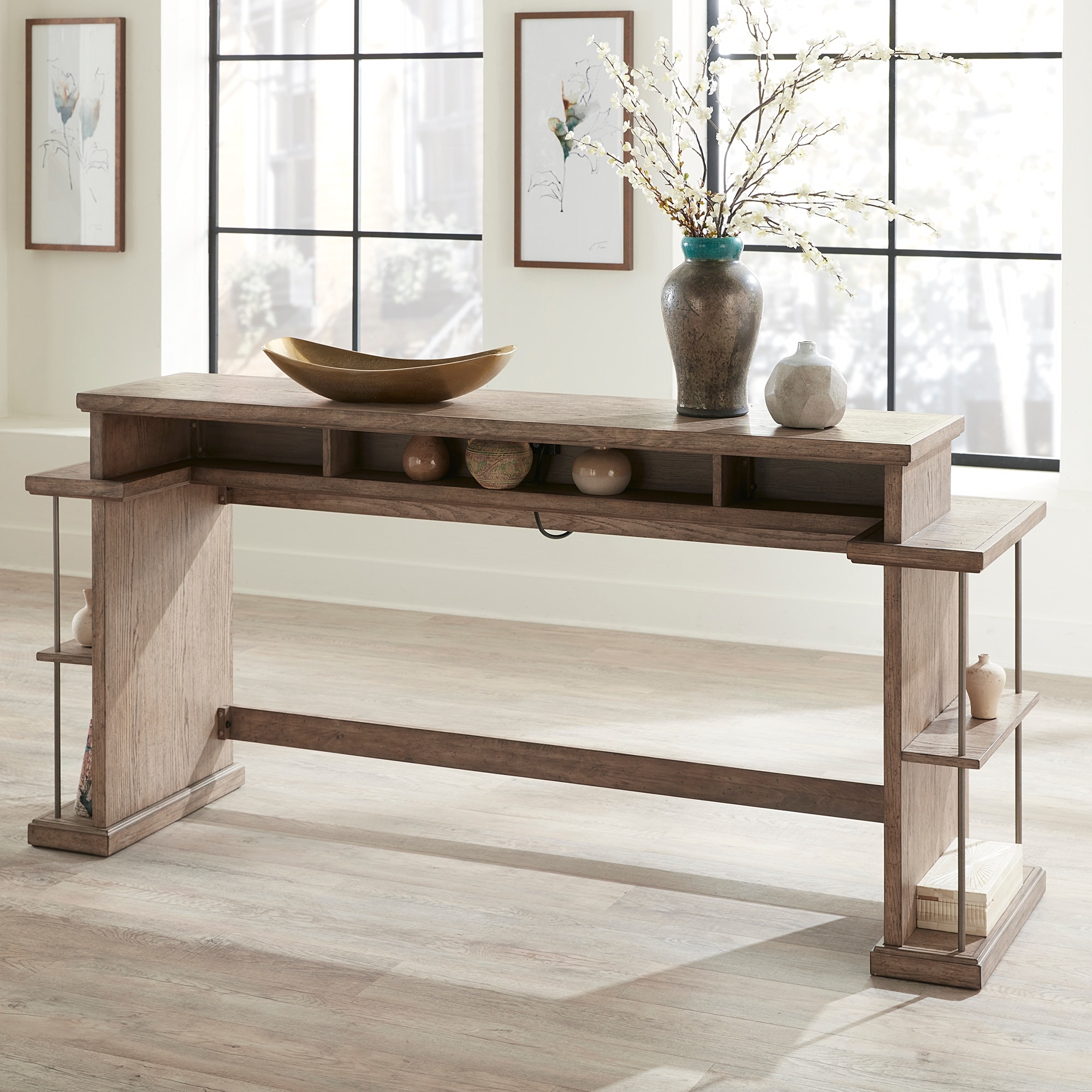 Liberty Furniture City Scape Burnished Beige Console Bar Table