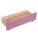 preview thumbnail 11 of 9, Twin Size Upholstered Daybed with Stripe Headboard and 2 Storage Drawers, Velvet Daybed Sofa Bed for Teens Bedroom, Pink