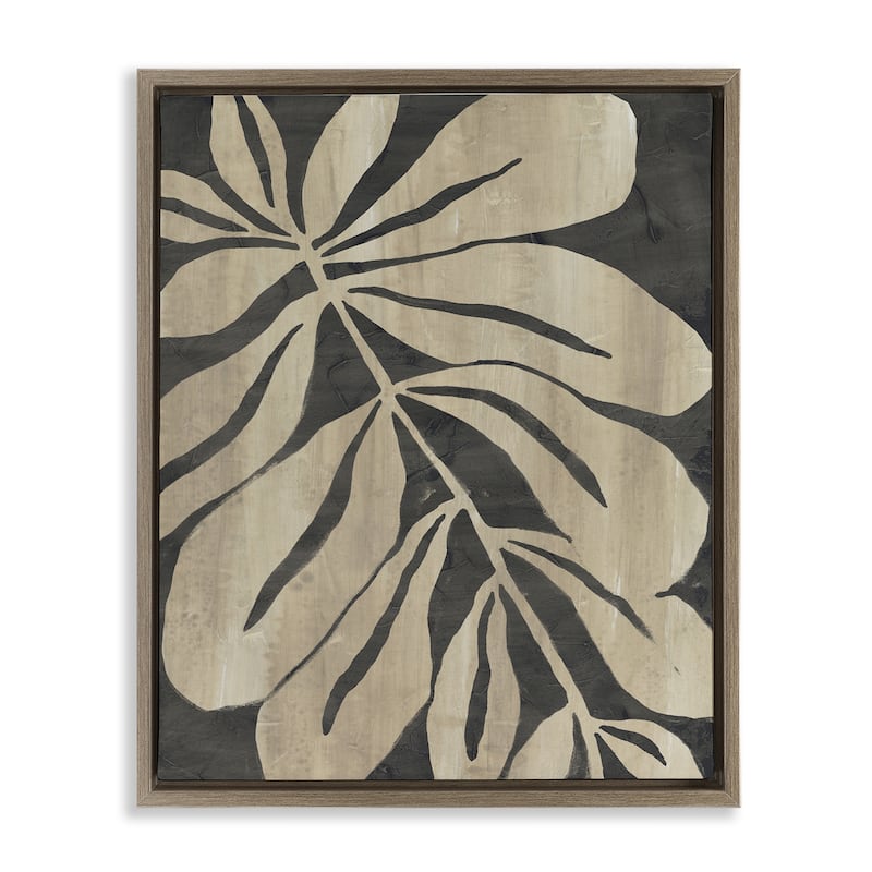 Stupell Rustic Leaf Shape Framed Floater Canvas Wall Art Design By June Erica Vess - 17 x 21 - Brown