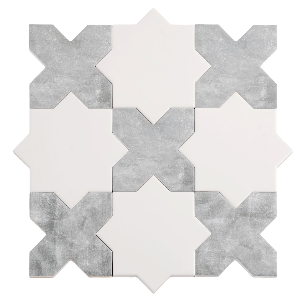 Siena 5" Star with Cross Matte Ceramic Wall and Floor Tile (10.76 sq ft/case) - 54 Pack