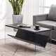 preview thumbnail 8 of 7, Ivinta SoHo Coffee Table, Gray / Glass Small Cocktail Table with Storage Shelf