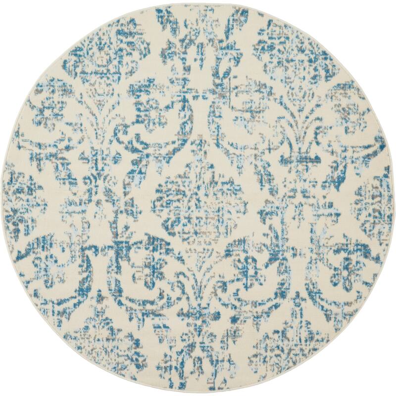 Nourison Jubilant Vintage Farmhouse Damask Area Rug
