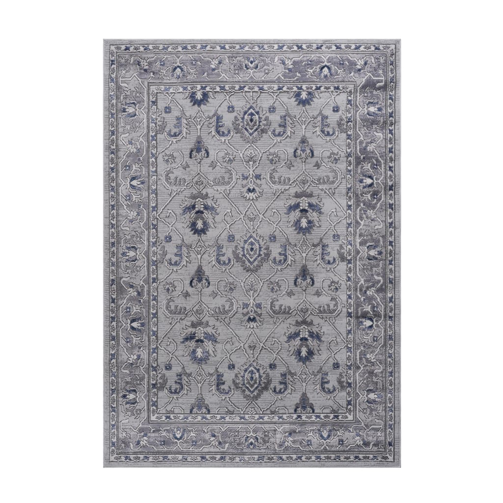 MARFI Collection Grey / Blue / Oriental Non-Shedding Area Rug