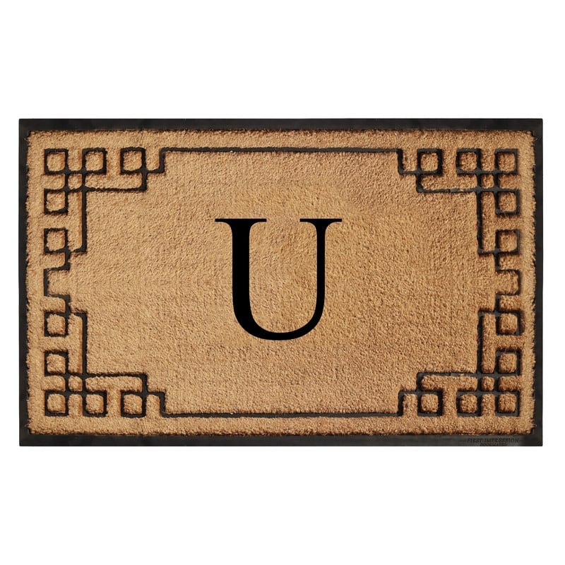 A1HC Natural Coir & Rubber Door Mat, Heavy Duty, Dirt Trapping, Long-Lasting Entrance Doormats,Thick & Durable Outdoor Entry Mat - 30" X 48" - U