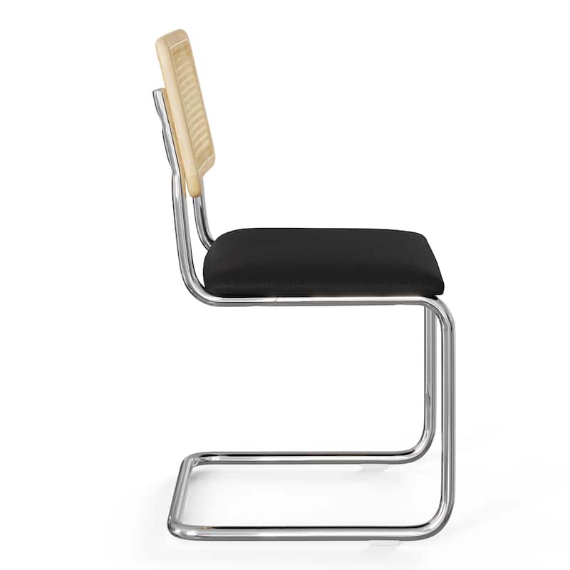 Hayward Cane Back Fabric Side Chair Chrome Frame (Set Of 2)