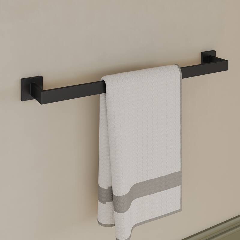 4-Piece Bathroom Hardware Accessories Set, Wall Mount Towel Bar, Toilet Paper Holder, Hand Towel Rack 1 Towel Hooks
