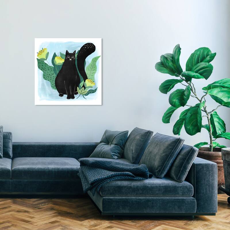 Wynwood Studio Canvas Animals Little panther in the jungle Black and Traditional Wall Art Canvas Print - Black, Green - 30 x 30