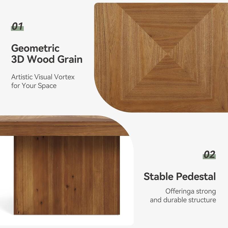 35.43" Mid Century Modern Square Coffee Table for Living Room, Wood Center Cocktail Accent Tea Table