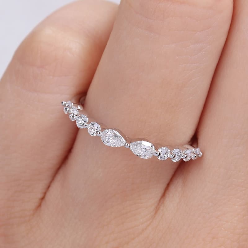 5/8ct TDW Lab-Grown Diamond Band in Platinum Silver