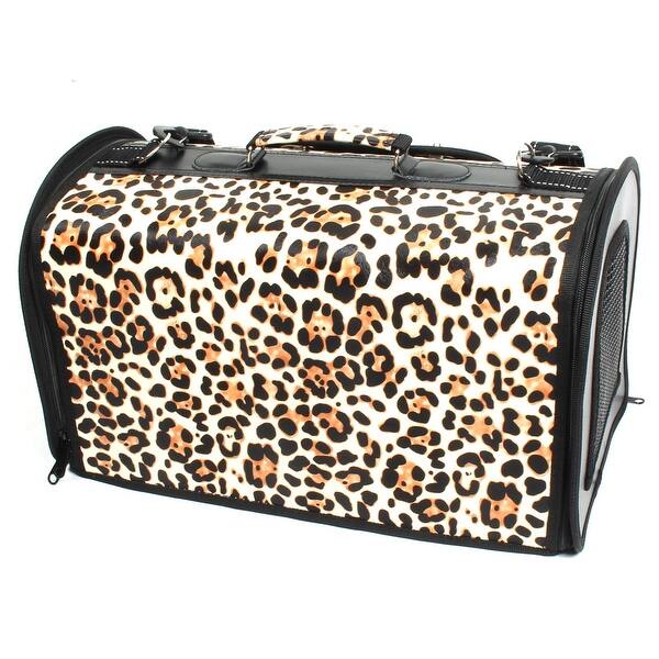 Shop Pet Cat Leopard Pattern Zipper Closure Training Carrier