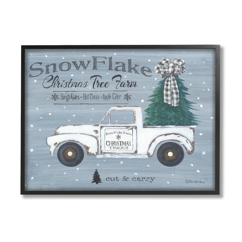 Stupell Christmas Tree Farm Rustic Weathered Truck Sign Framed Wall Art - Green