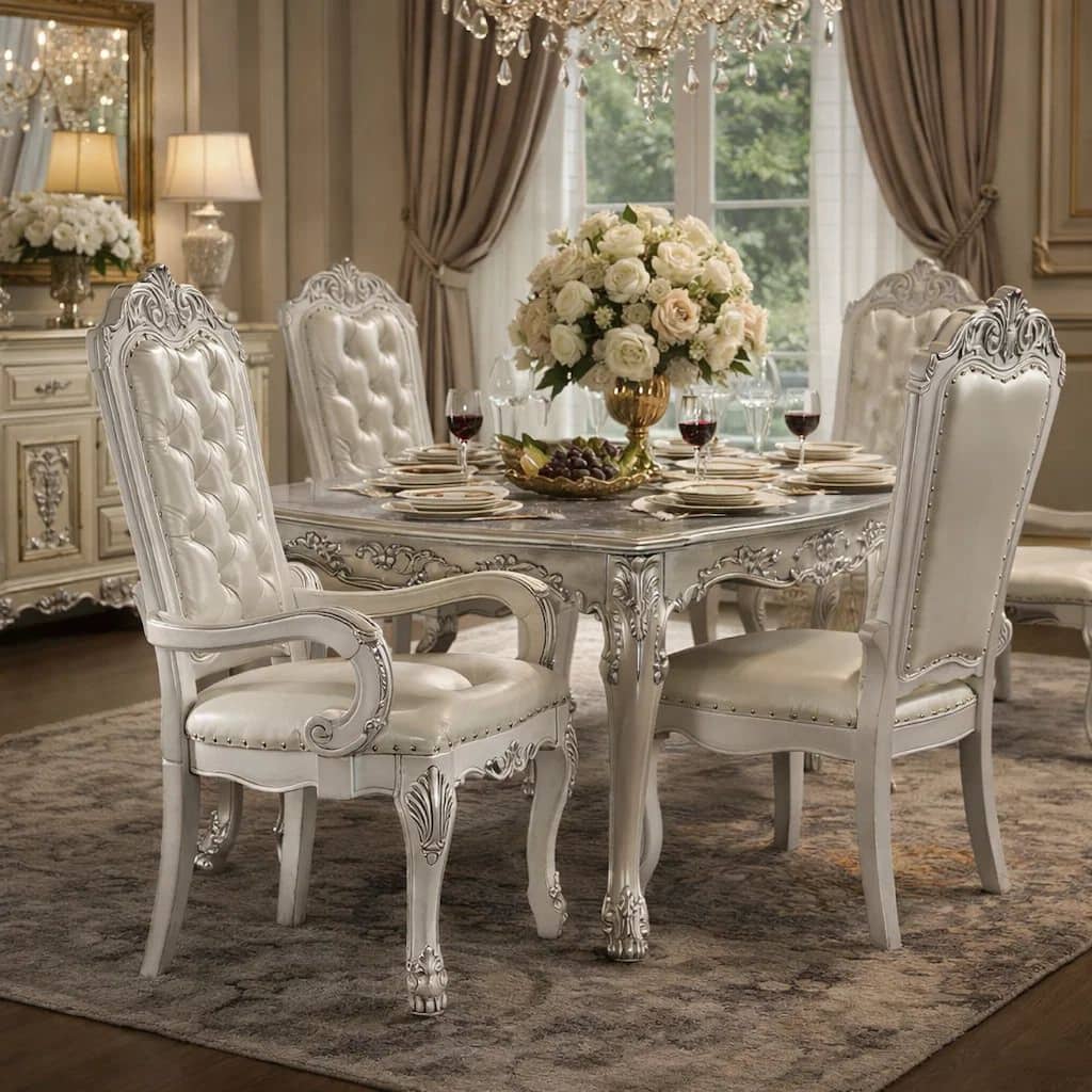 Aurora 27 Inch Executive Office Chair, Faux Leather, Tufted, Bone White