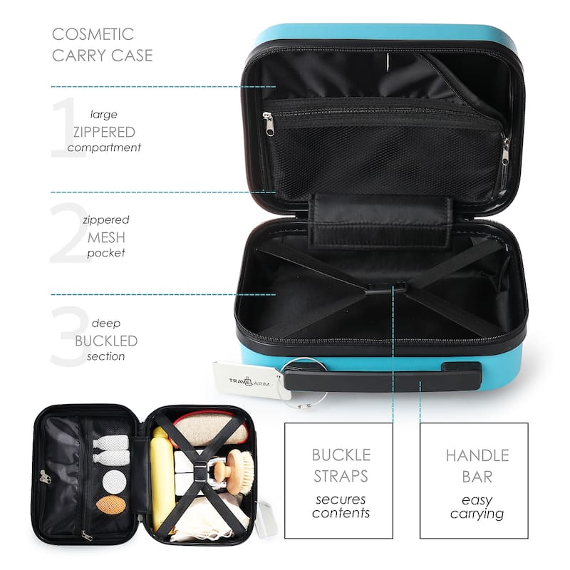 Empyrean Airline Approved Durable Carry-On Luggage 22x14x9 - Lightweight Carry On Suitcase Set with Small Cosmetic Case