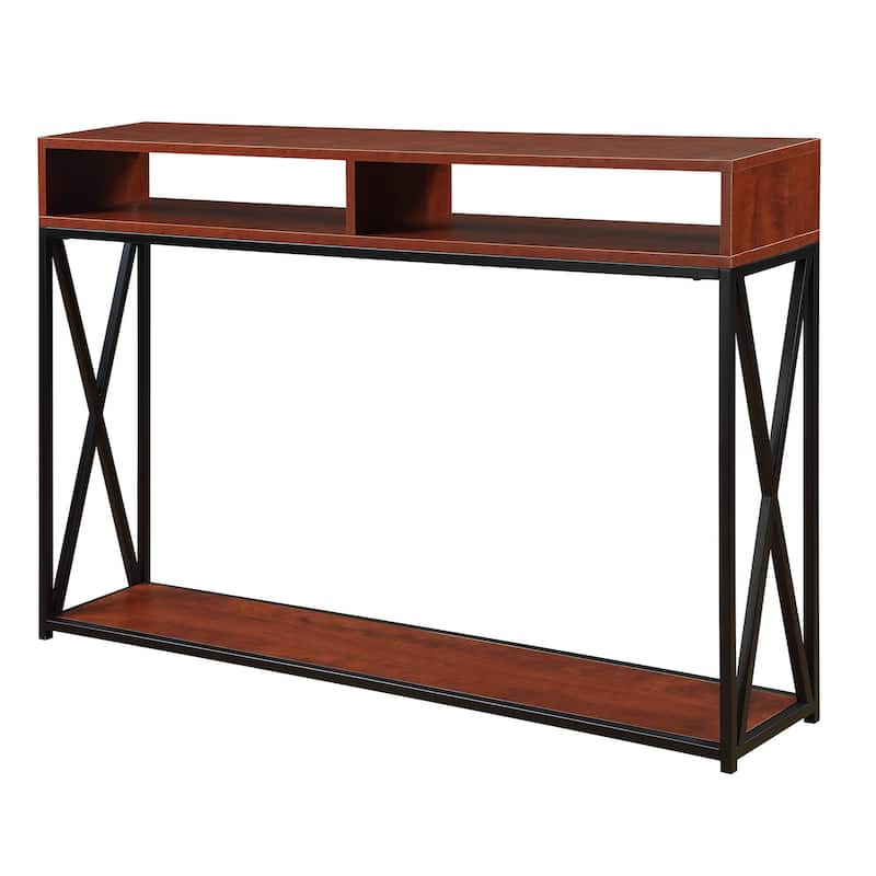 Convenience Concepts Tucson Deluxe Console Table with Shelf - Cherry/Black