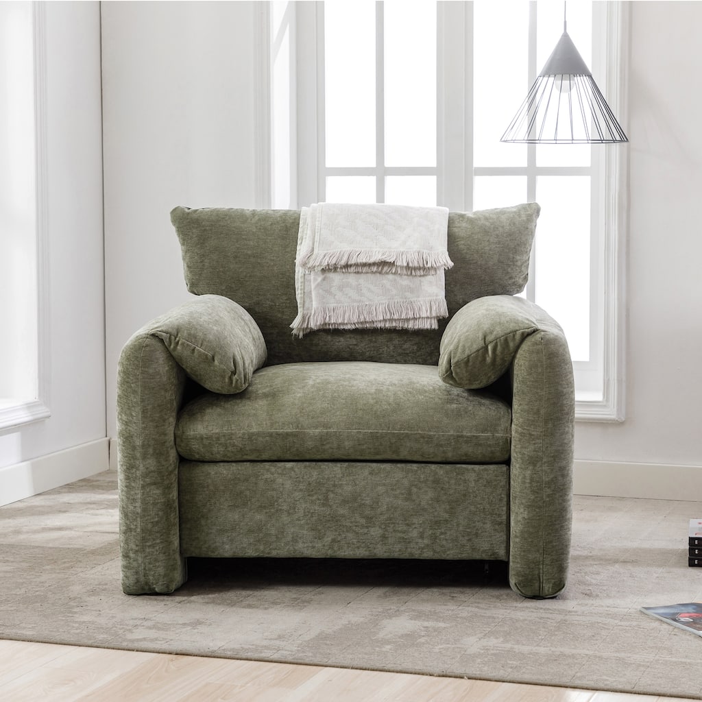 Chenille Oversized Armchair Accent Chair Single Sofa