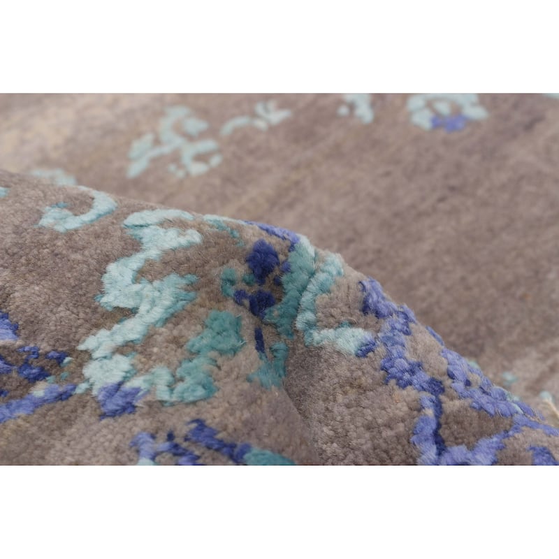 ECARPETGALLERY Hand-knotted Heritage Taupe Silk, Wool Rug - 8'0 x 10'0