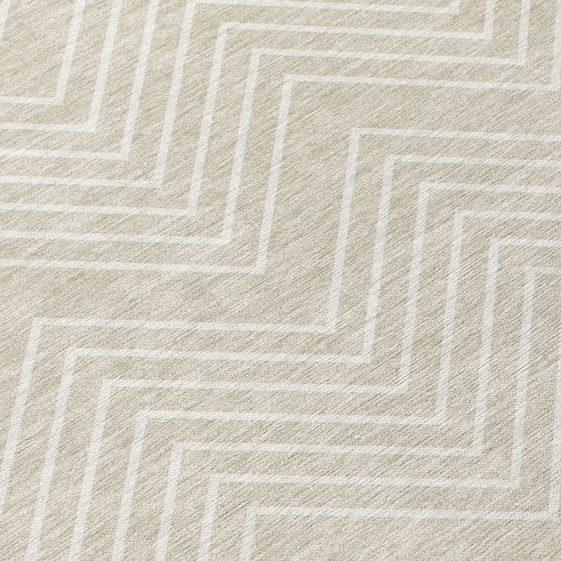 Machine Washable Indoor/ Outdoor Modern Chevron Chantille Rug