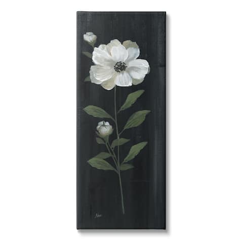 Stupell Industries Single White Flower Sprig Stark Rustic Background Canvas Wall Art, Design by Nan