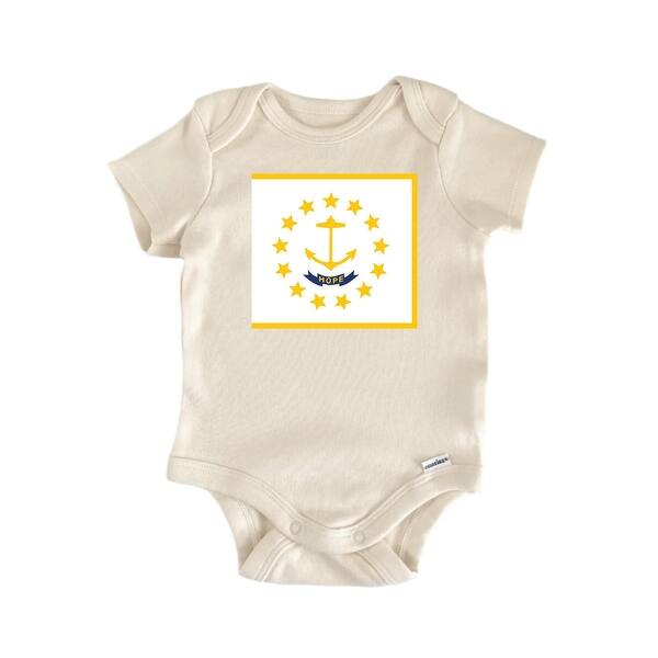 slide 2 of 6, Rhode Island - Baby Boy Girl Clothes Infant Bodysuit Funny Cute Blue - 0-3M