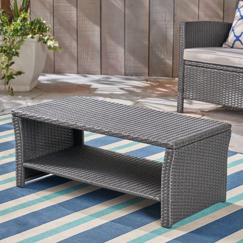 St. Lucia Outdoor Wicker Coffee Table by Christopher Knight Home