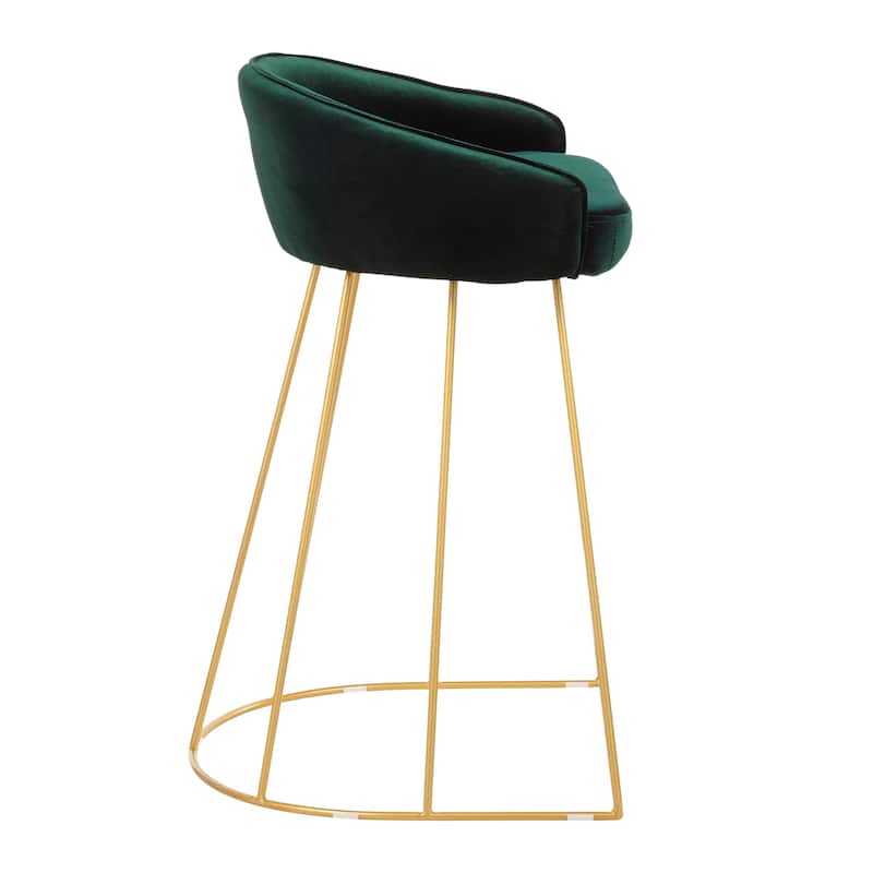 Silver Orchid Haid Velvet Upholstered Counter Stool (Set of 2)