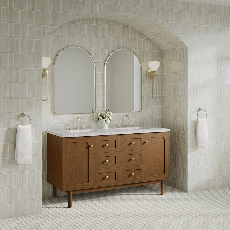 James Martin Vanities 545-V60D-FEJP Laurent 60" Double Basin Poplar