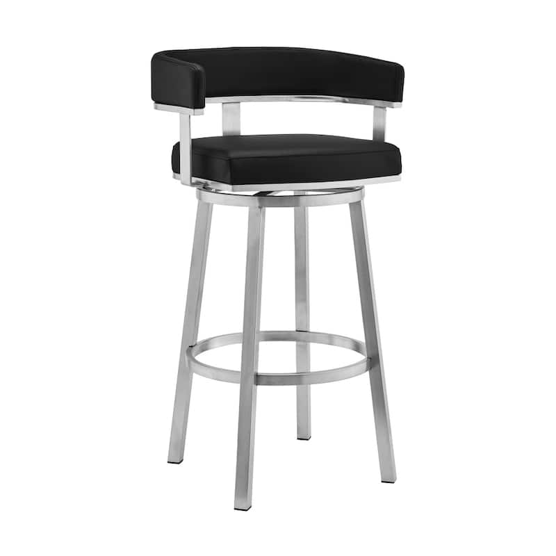26 Inch Modern Swivel Counter Stool Arm Chair - 34 H x 22 W x 20 L Inches