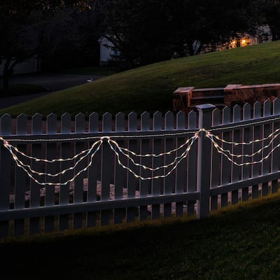 Mini Swag Christmas Light Set Red, White and Blue 6' White Wire 100Ct