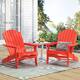 Hanlee Outdoor Rustic Acacia Wood Folding Adirondack Chair (Set of 2) by Christopher Knight Home - Red