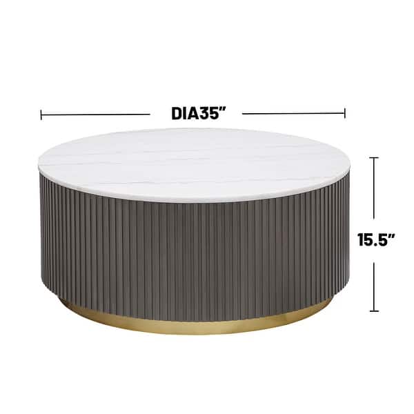 dimension image slide 1 of 2, Round Table Set with Marble Top in White and Charcoal
