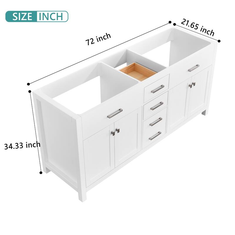 Nephelily 48" 60" 72" Uni-Vanity Bathroom Cabinet with Tall Drawer