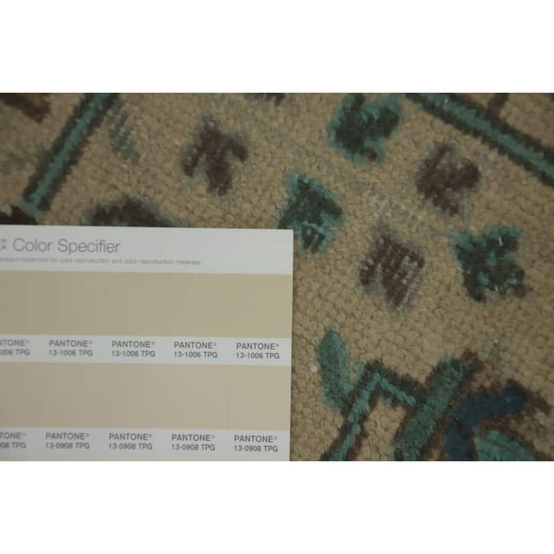 Hand Knotted Oriental 100% Wool Carpet Traditional Floral Beige & Ivories Tabriz Area Rug - 9' 6'' X 6' 8''