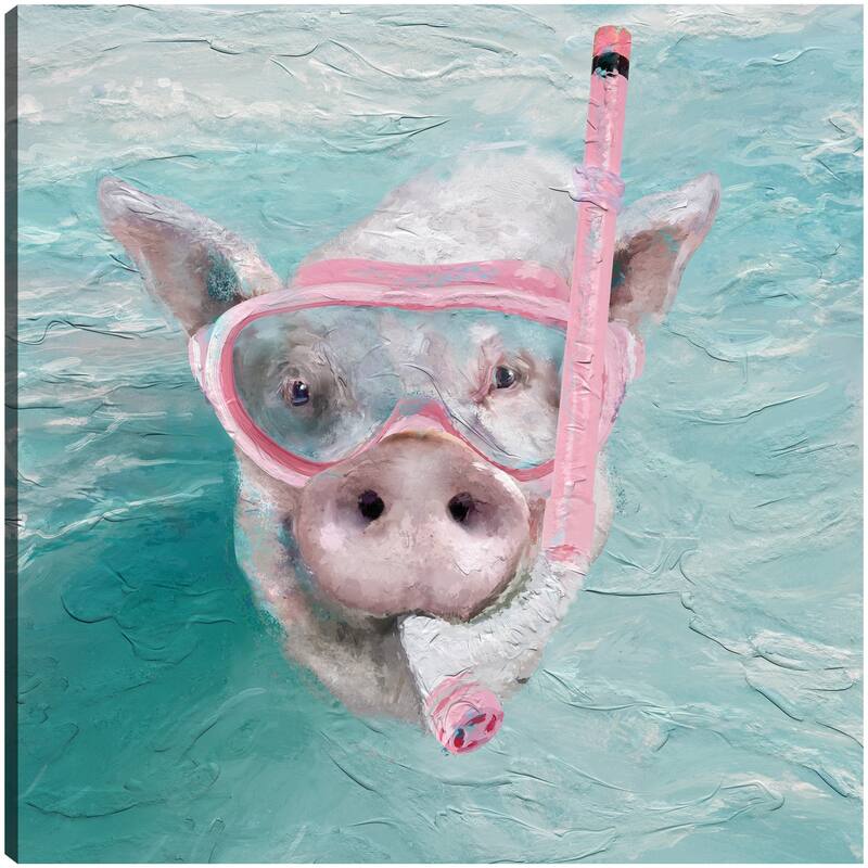 Snorkle Pig By Studio Arts Canvas Art Print