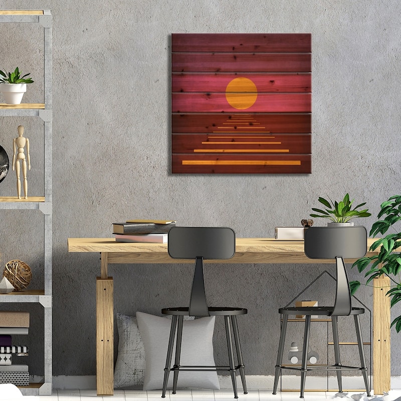 Minimal Landscape XIV Print On Wood by Marco Gonzalez - Multi-Color