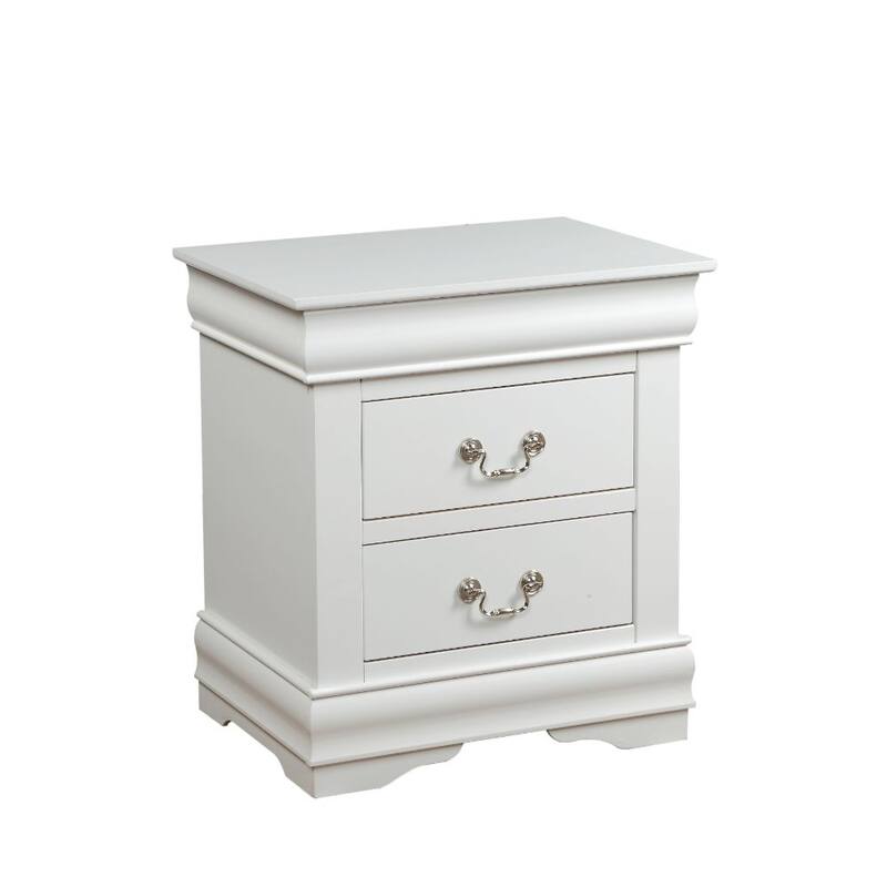 Louis Philippe Nightstand in White, Traditional Style, Two Drawers ...