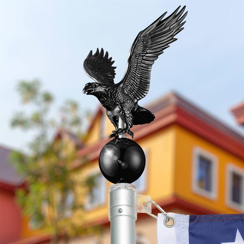 Flagpole Plastic Eagle Head Rust Free Material Easy to Assemble Black