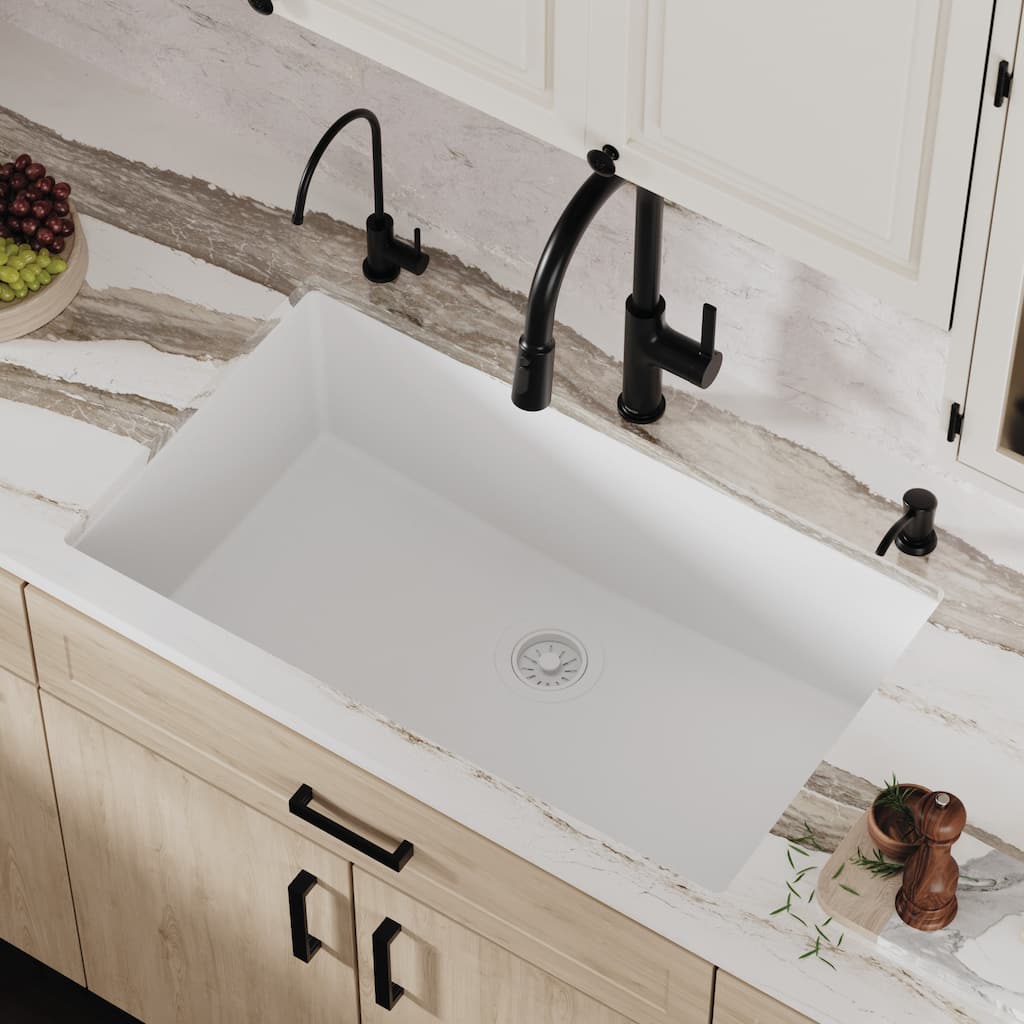 Karran Undermount 32.5 in. Large Single Bowl Quartz Kitchen Sink