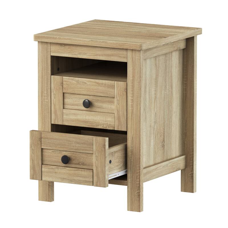 Farmhouse 3-Piece Bedroom Set with Sliding Storage Headboard & Charging Station by Harper&Bright Designs