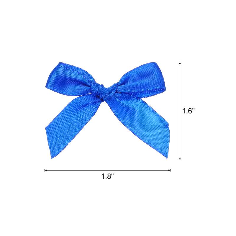 100Pcs Mini Ribbon Bow 1.8 inch Mini Fabric Satin Ribbon - Dark Blue