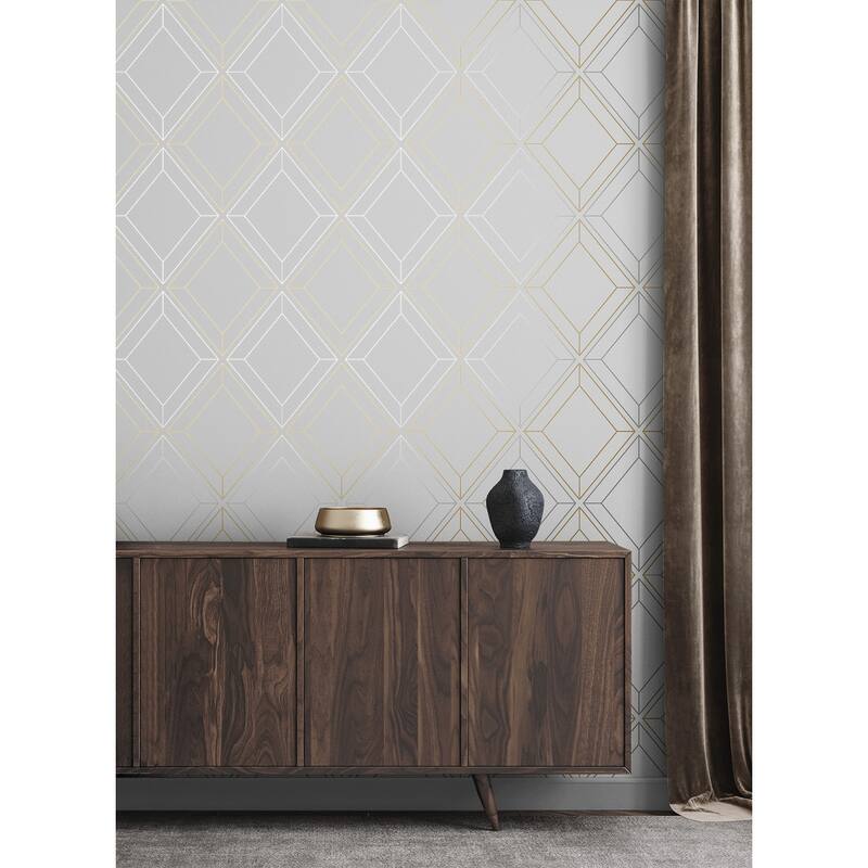 Seabrook Designs Linework Gem Non-Woven Unpasted Wallpaper