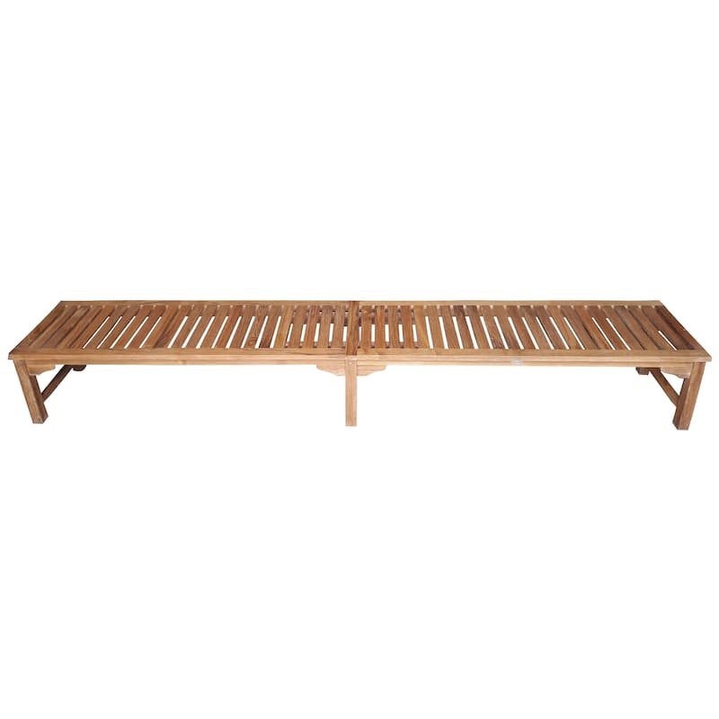 Chic Teak Santa Monica Outdoor Teak Wood Backless Outdoor Bench, 10 foot