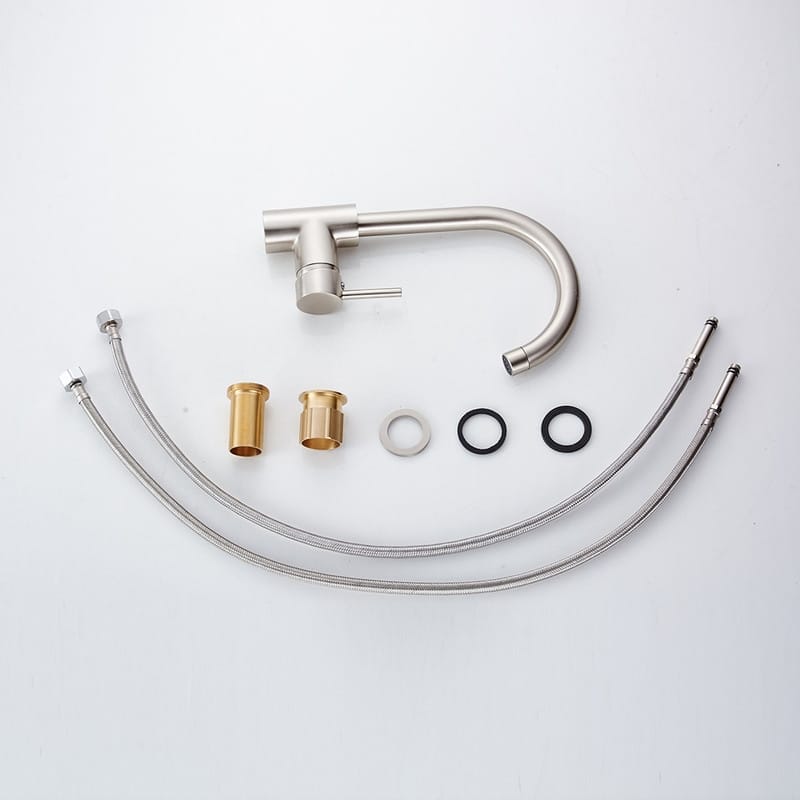 Modern Single Handle Kitchen Sink Faucet, 1 Hole Mounted